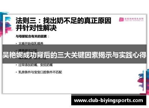 吴艳妮成功背后的三大关键因素揭示与实践心得